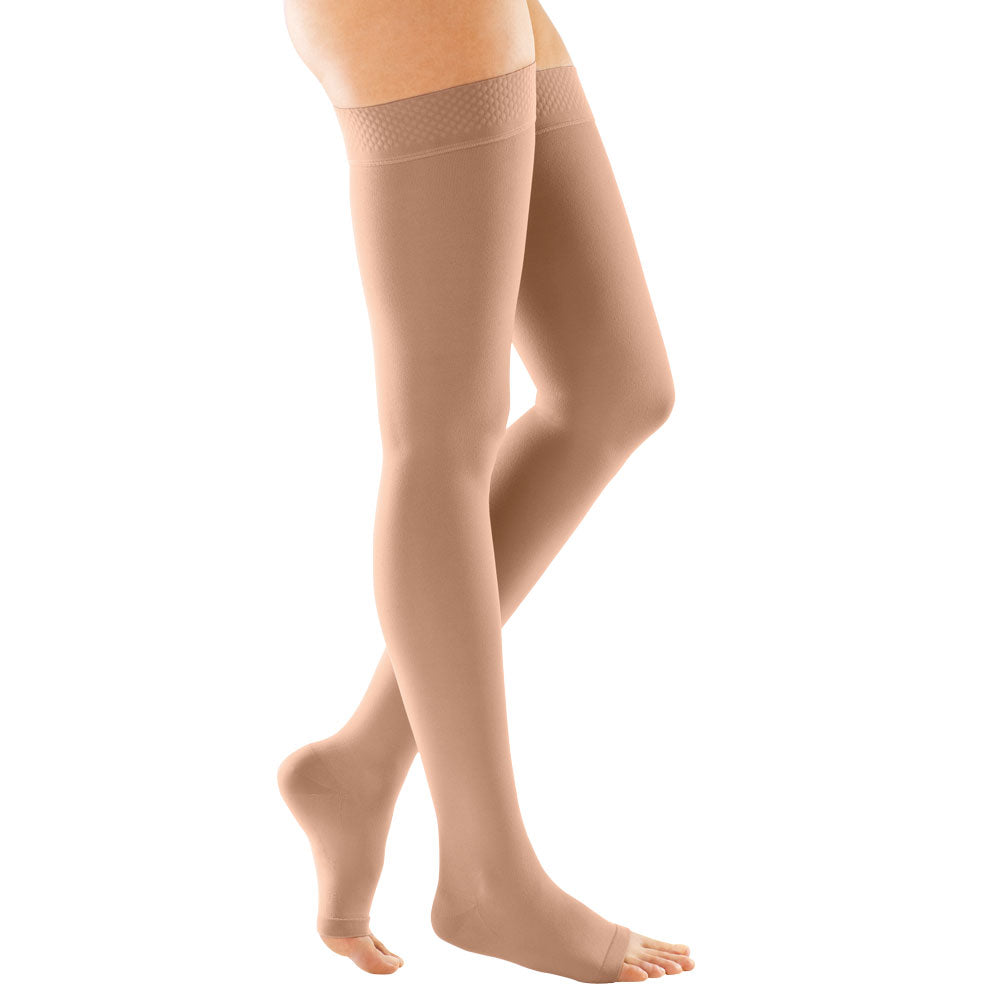Medi duomed® basic CCL2 AG Schenkelstrümpfe kurz (62-71 cm) o. Fußspitze Noppenhaftband