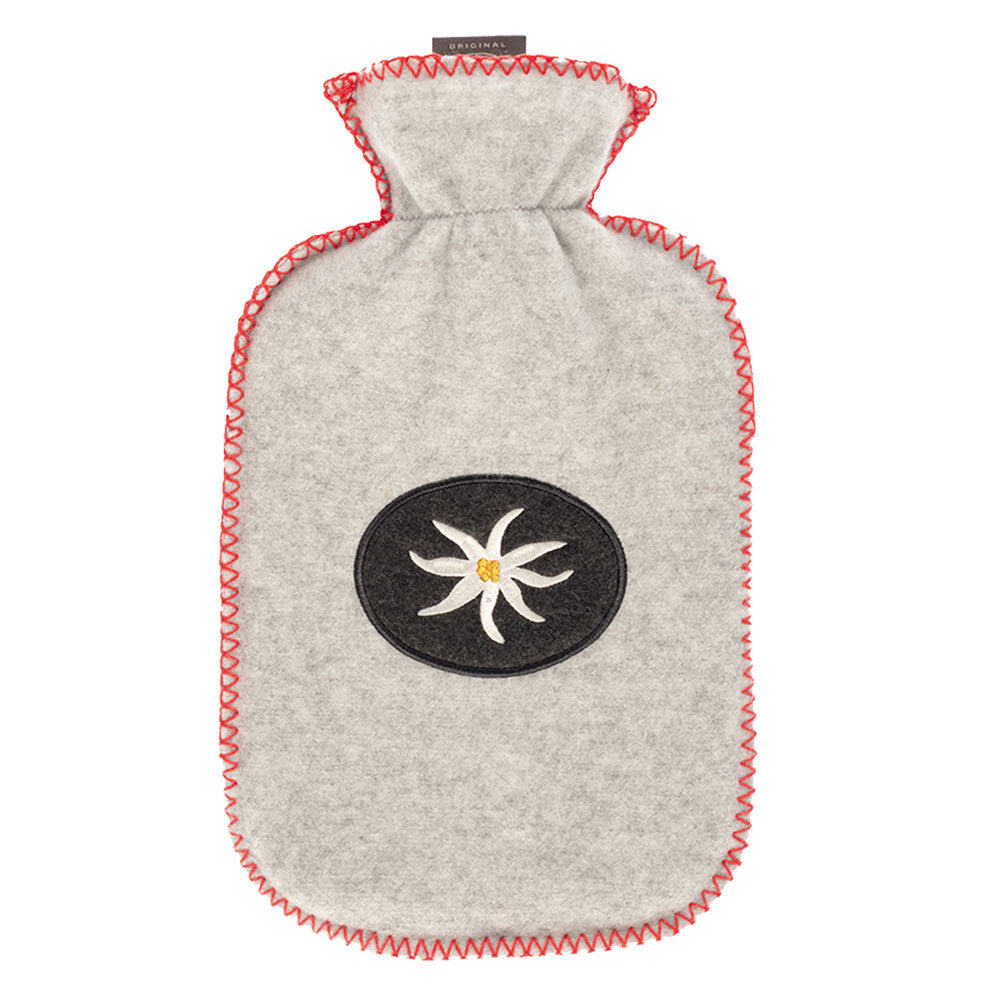 Fashy Wärmflasche mit Fleecebezug mit Applikation und aufwändiger Ziernaht
