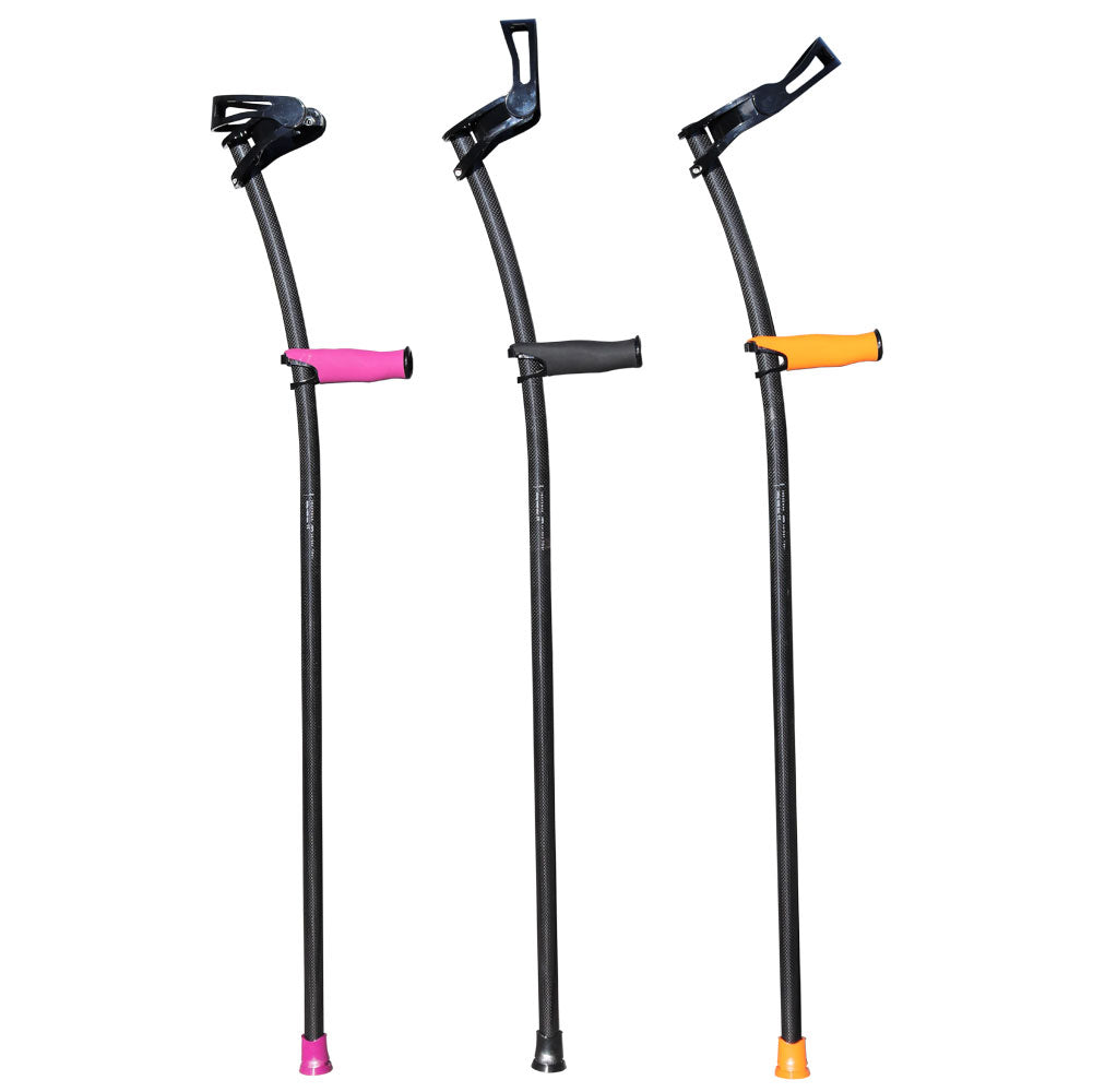 INDESmed Unterarm-Gehstütze Carbon geschlossene Armschelle