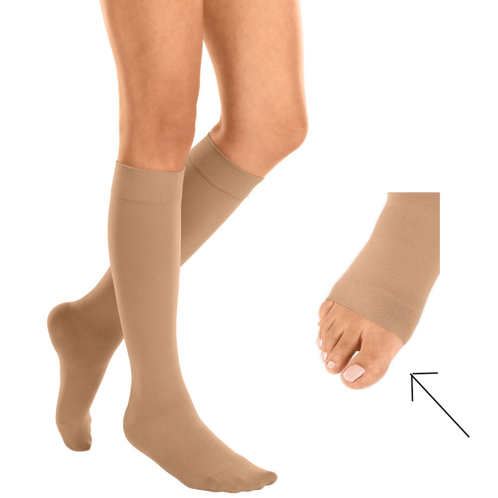 mediven® cotton CCL2 AD Kompressionsstrümpfe kurz (34-38 cm) o. Fußspitze Trikotabschlussrand