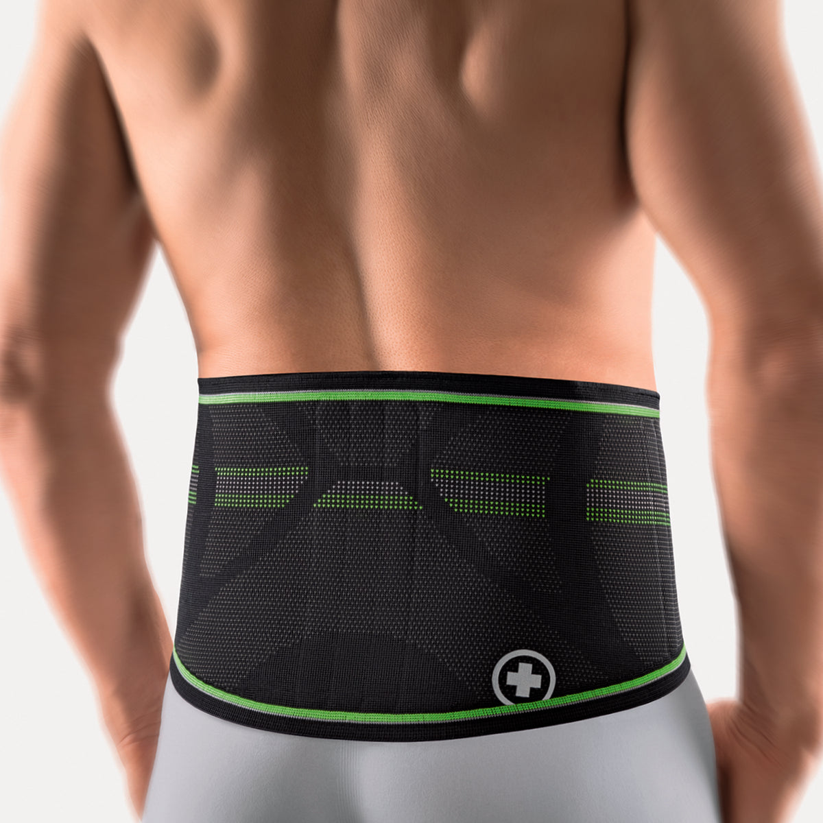 Bort StabiloBasic Sport Rückenbandage mit Pelotte, schwarz-grün