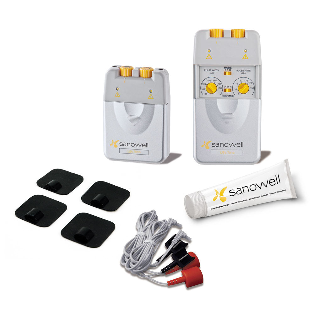 Sanowell Life Tens Schmerztherapiegerät mit Dauerelektroden und Gel Pads