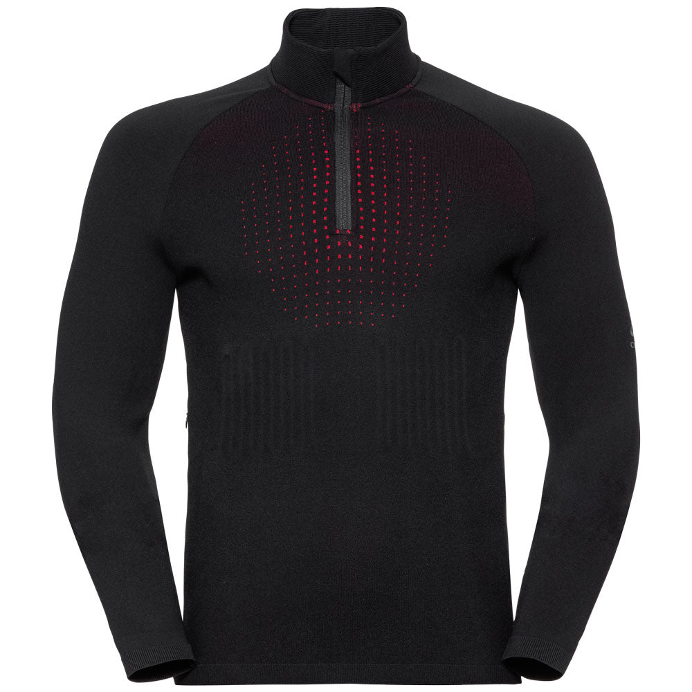 Odlo I-THERMIC Midlayer Herren beheizbares Unterhemd mit 1/2 Reißverschluss