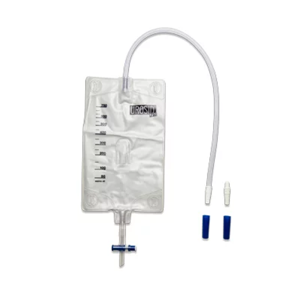ASID BONZ UROSID 24h Bein-Bettbeutel – Urinbeutel Tag & Nacht, 1000 Ml, Mit Rückflusssperre, Schlauchlänge 60 Cm – Steril & Latexfre