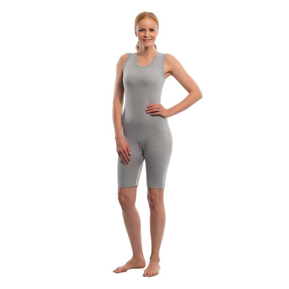 Suprima Pflegebody ohne Arm Bein-Reißverschluss grau