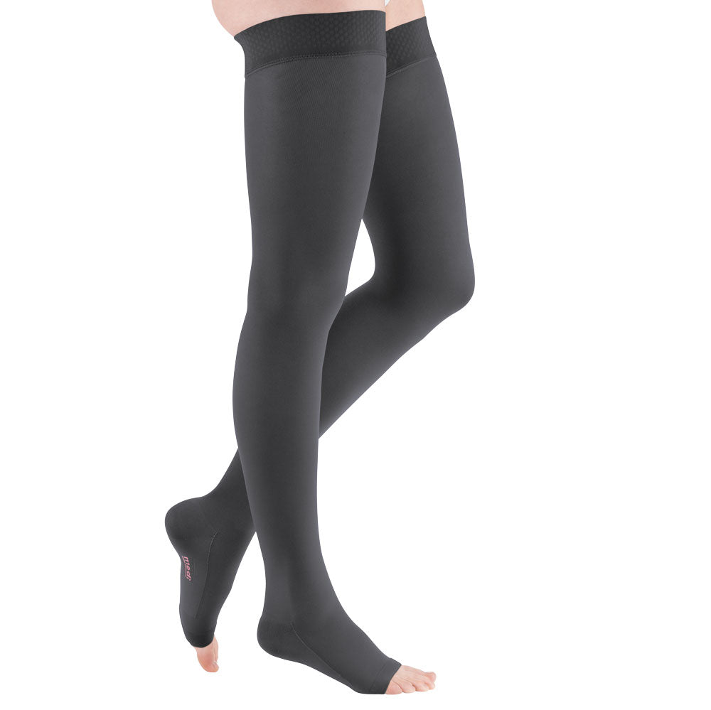 mediven comfort CCL2 AG Kompressionsstrümpfe kurz (62-71 cm) o. Fußpitze Noppenhaftband
