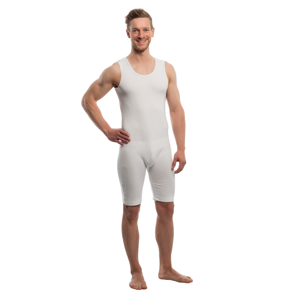 Suprima Pflegebody ohne Arm Bein-Reißverschluss weiß