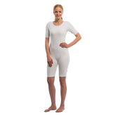 Suprima Pflegebody Kurzarm Bein-Reißverschluss weiß