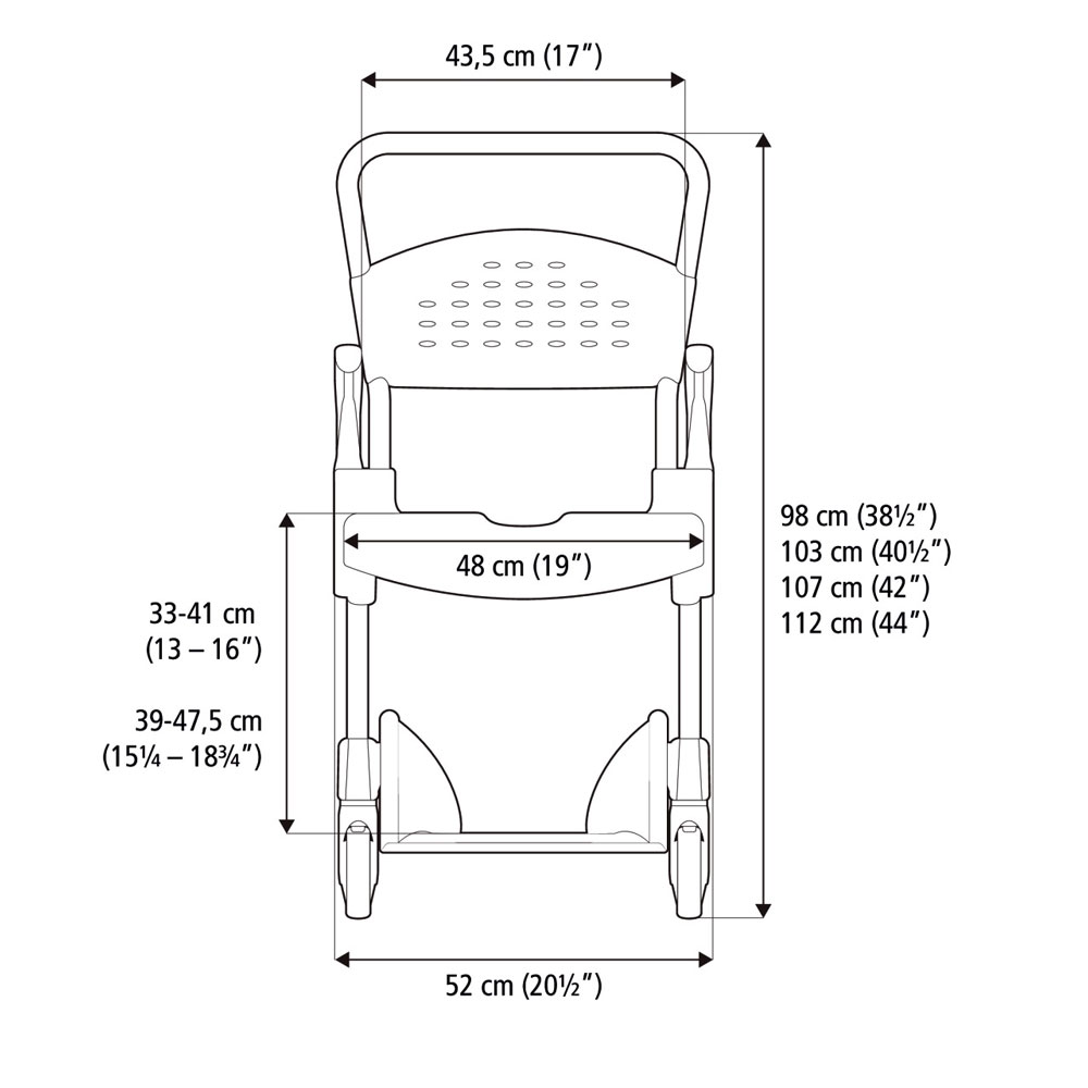 Etac Clean Dusch- und Toilettenrollstuhl Standard