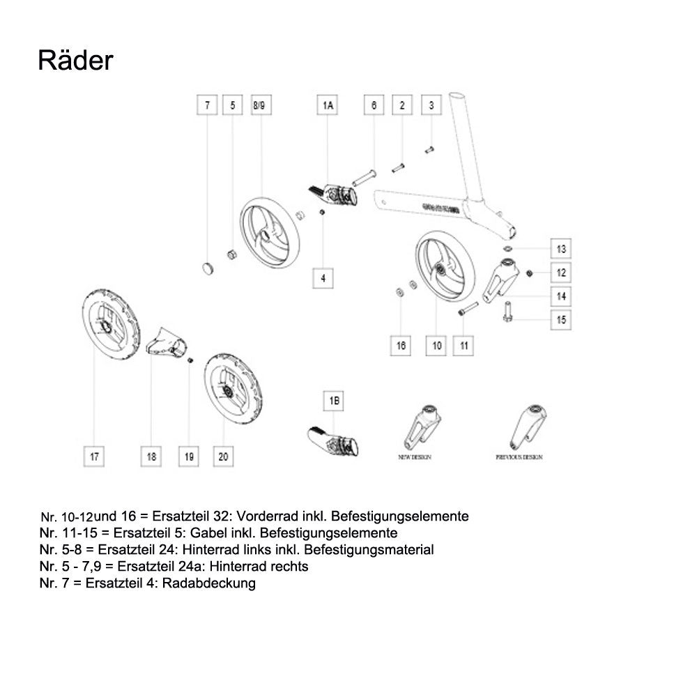 Ersatzteile Gemino 30, 20 und 60 Rollatoren