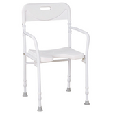 Russka faltbarer Aluminium Duschstuhl mit Armlehnen und Rückenl.