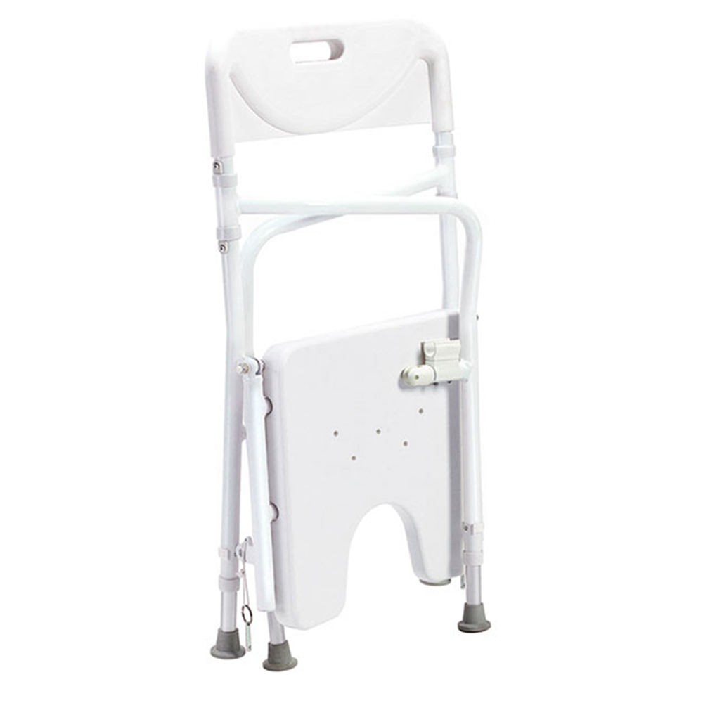 Russka faltbarer Aluminium Duschstuhl mit Armlehnen und Rückenl.