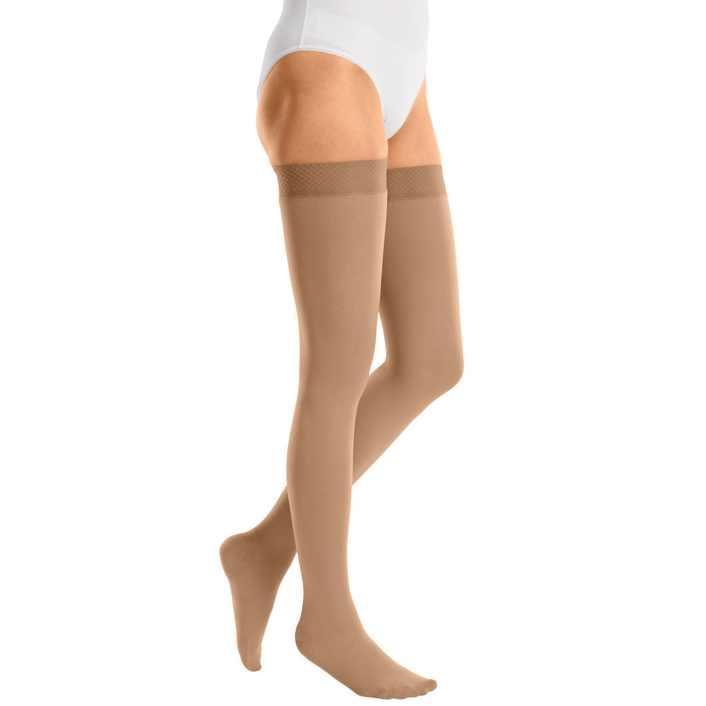 mediven® cotton CCL1 AG Schenkelstrümpfe kurz (62-71 cm) mit Noppenhaftband