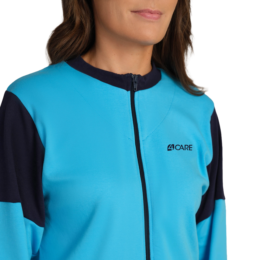 4care Pflegeoverall Trikot lang mit Reißverschluss vorne