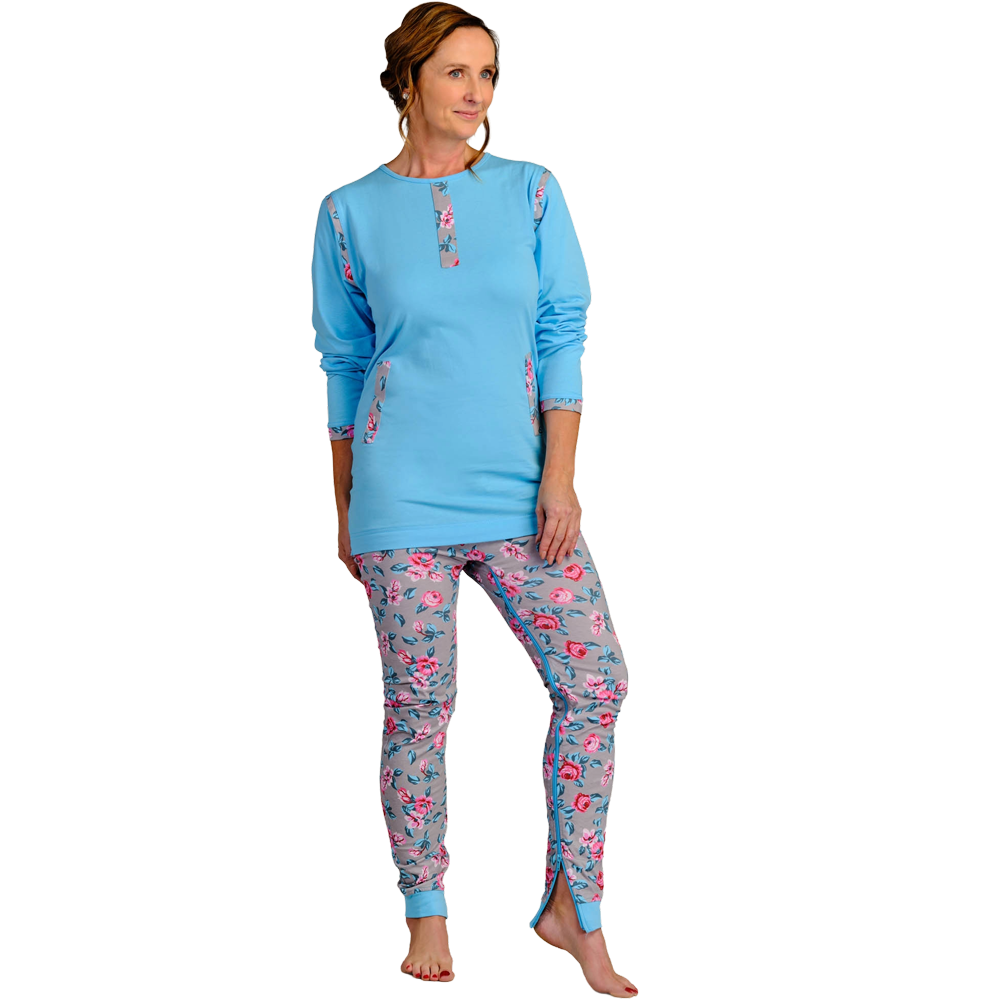 4Care Damen-Hansop-Overall lang 1081 mit Bein- und Rückenreißverschluss