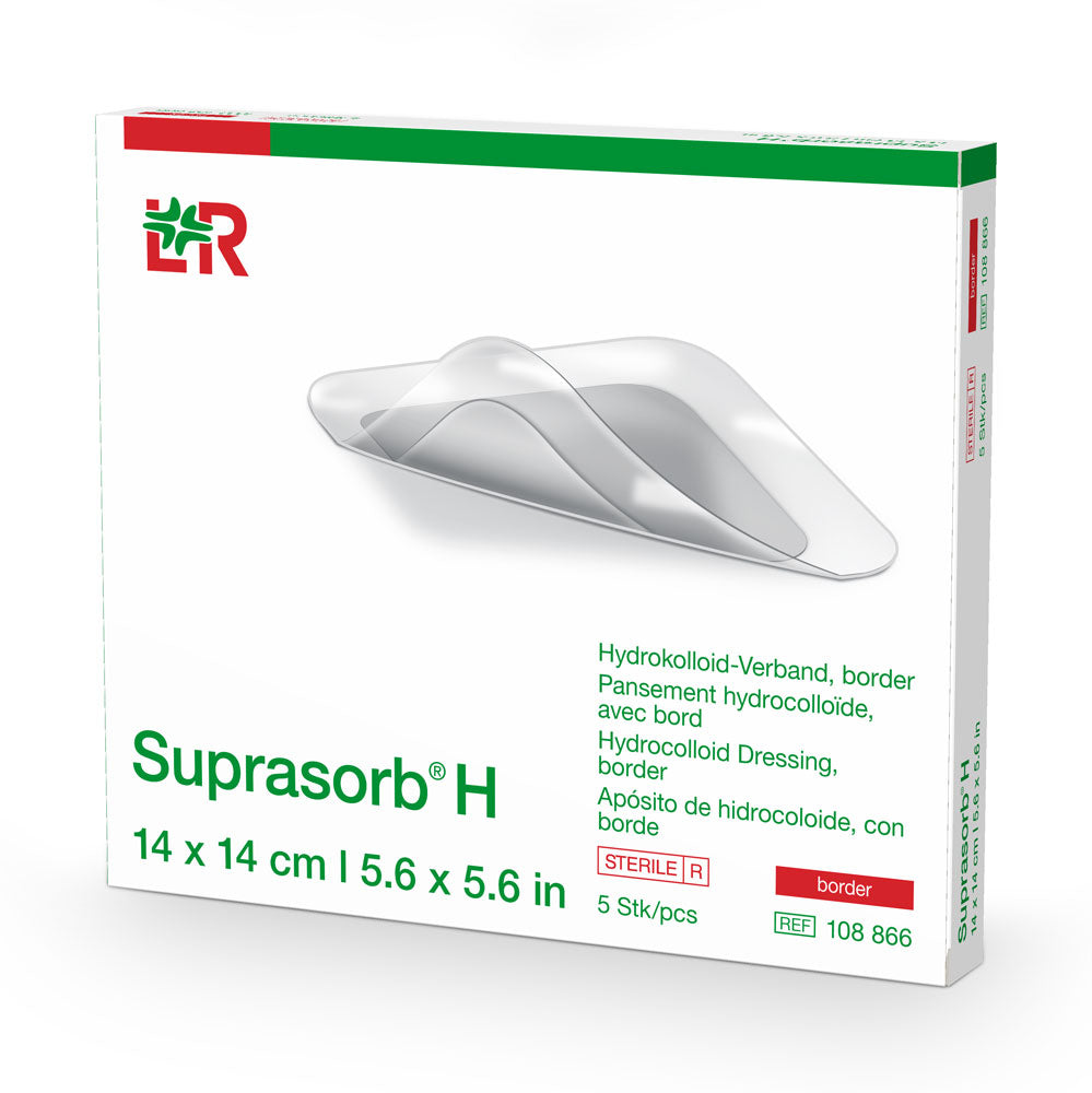 L&R Suprasorb H Hydrokolloid-Verband Border 14x14 cm (5 Stk.)