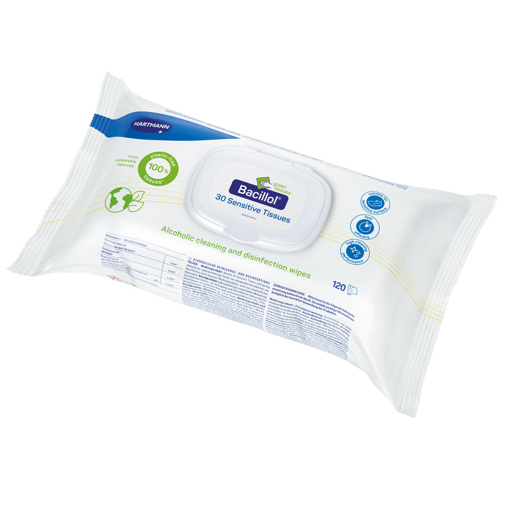 Hartmann Bacillol® 30 Sensitive Green Tissues Desinfektionstücher (1x120 Stück)