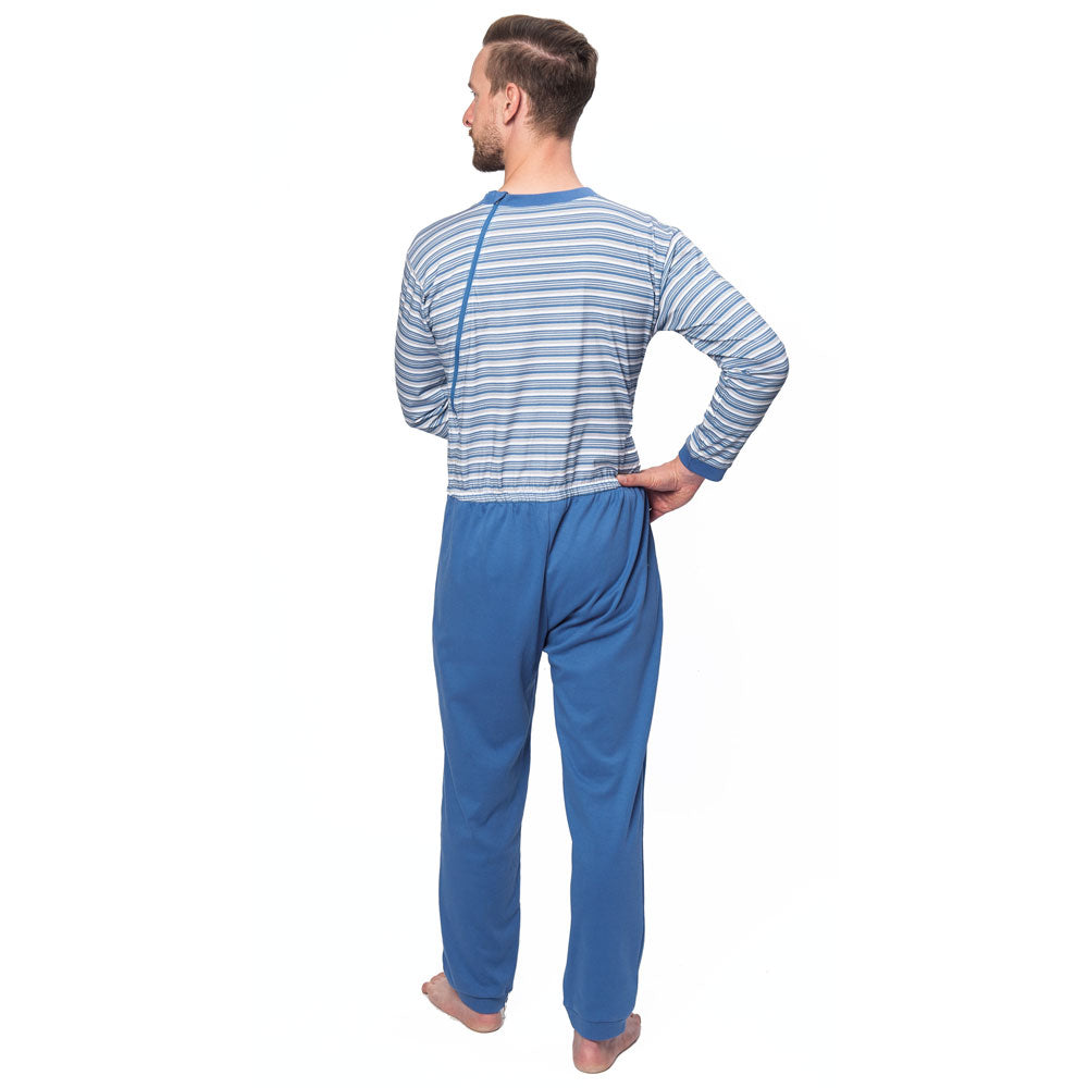 Suprima CareFunction Pflegeoverall gestreift Bein- und Rückenreißverschluss