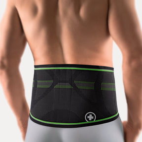 Bort StabiloBasic Sport Rückenbandage mit Pelotte, schwarz-grün