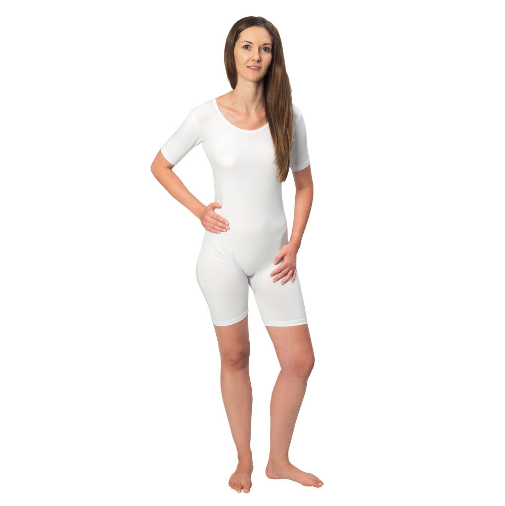 Suprima Pflegebody kurzer Arm mit Rückenreißverschluss