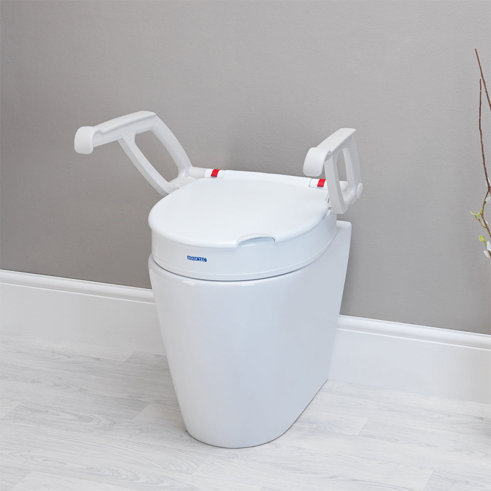 Aquatec 90000 Toilettensitzerhöhung mit Armlehnen, 10 cm