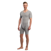 Suprima Pflegebody Kurzarm Bein-Reißverschluss grau