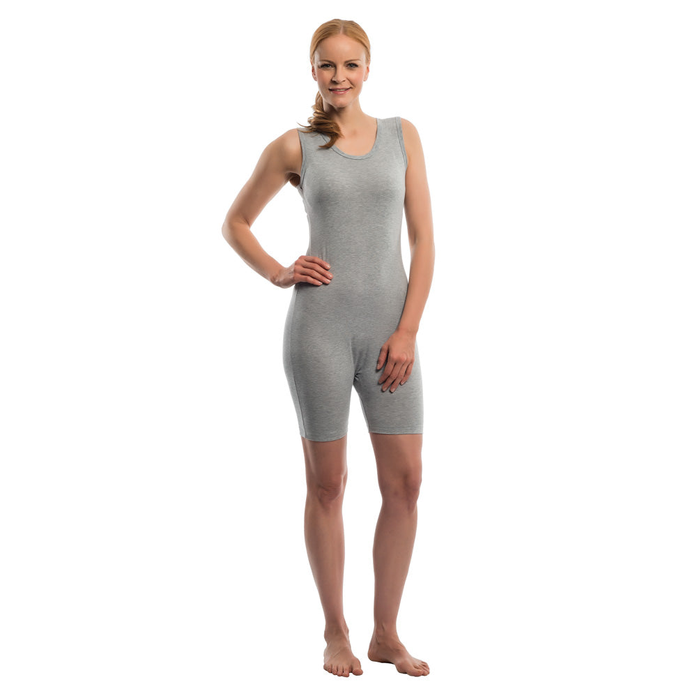 Suprima Pflegebody Rückenreißverschluss grau