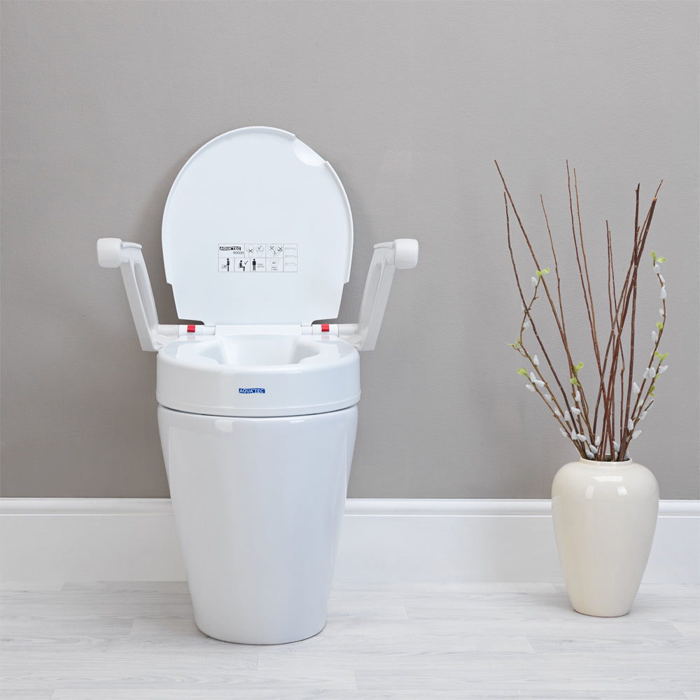 Aquatec 90000 Toilettensitzerhöhung mit Armlehnen, 10 cm